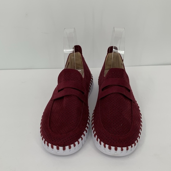 Ilse Jacobsen Tulipu penny loafer shoe red wine white platform comfort 36 6 - Picture 3 of 6